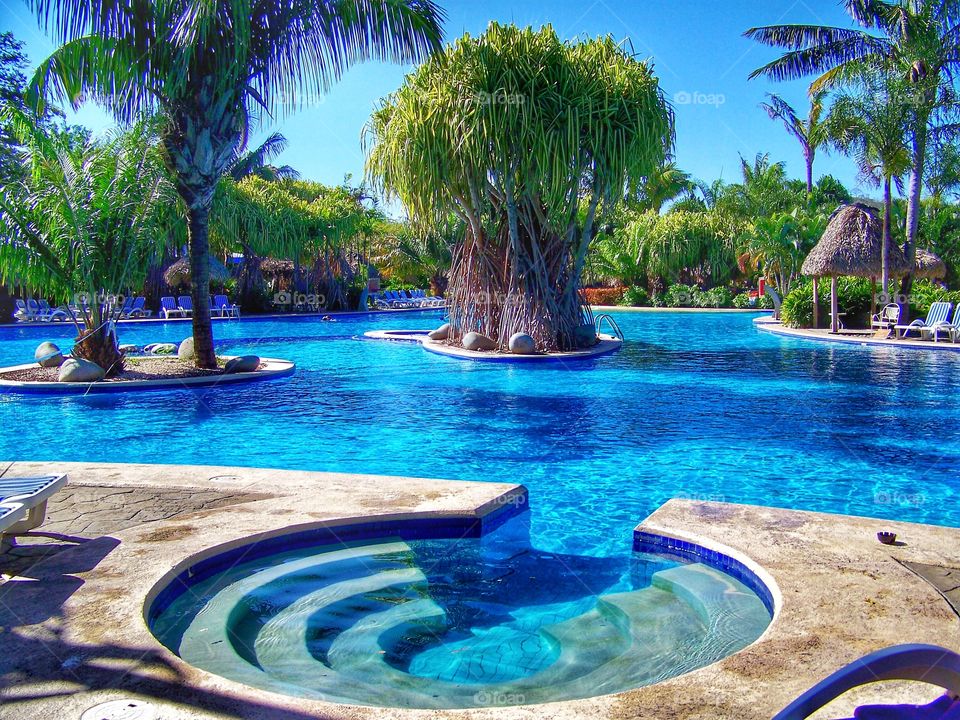 Beautiful giant pool in the tropics. 