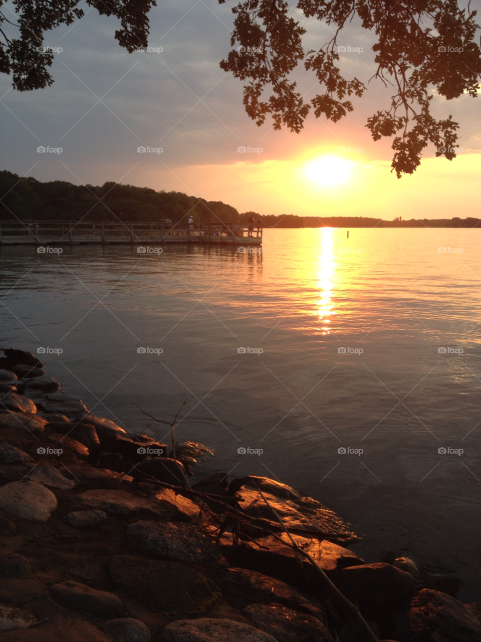 summer sunset lake dock by pl3tz