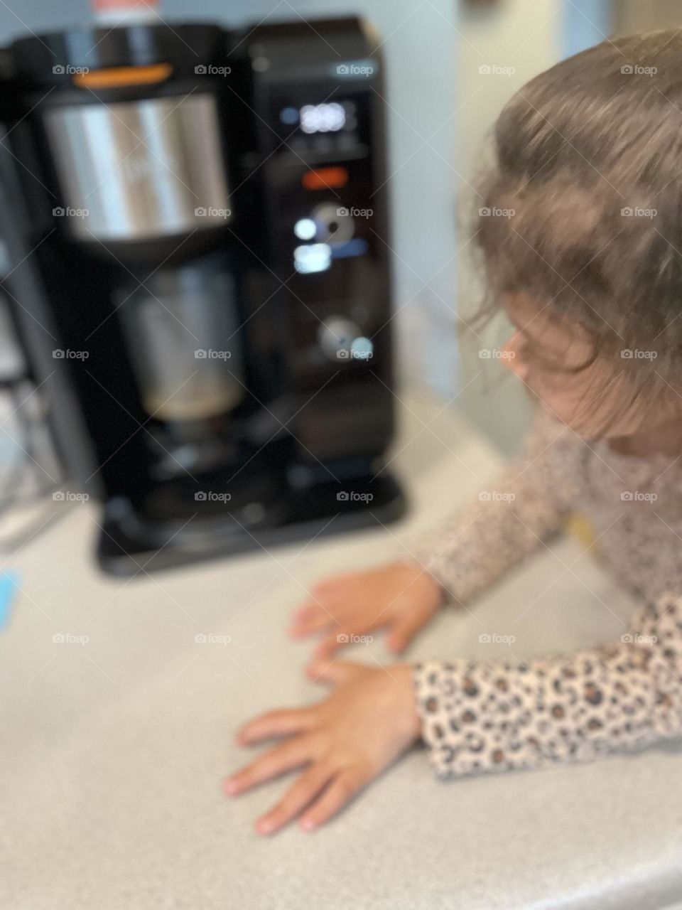 Toddler helps mommy make coffee, making mommy coffee, afternoon coffee time, making caffeinated beverages at home