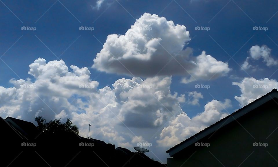 view blue sky with clouds
