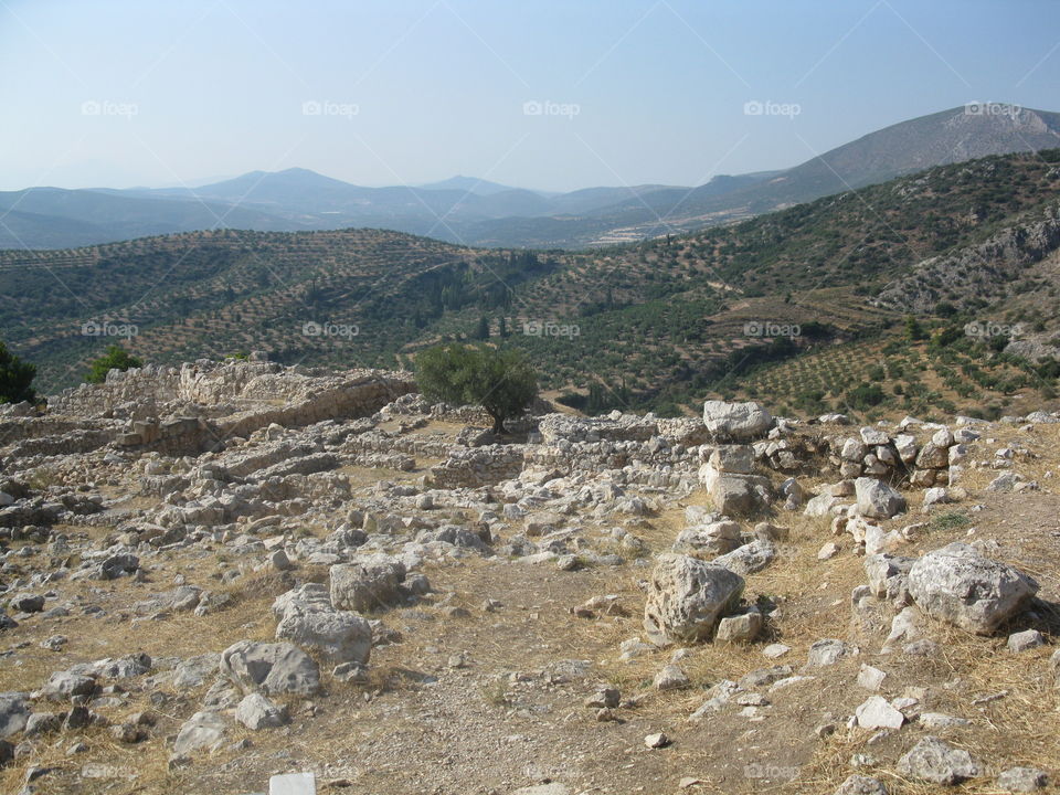 Scenic sight in Mycenes in Greece