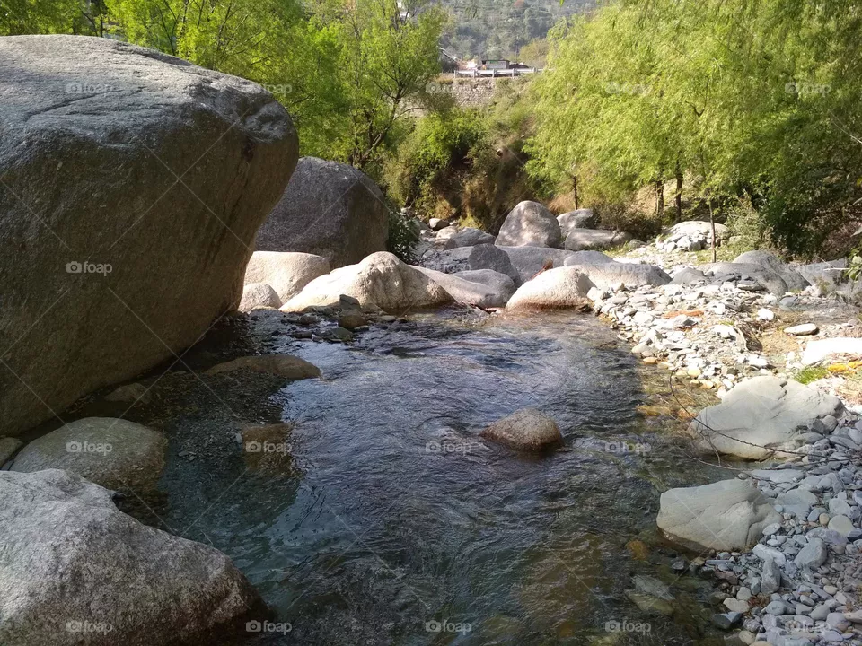 rocks and water.