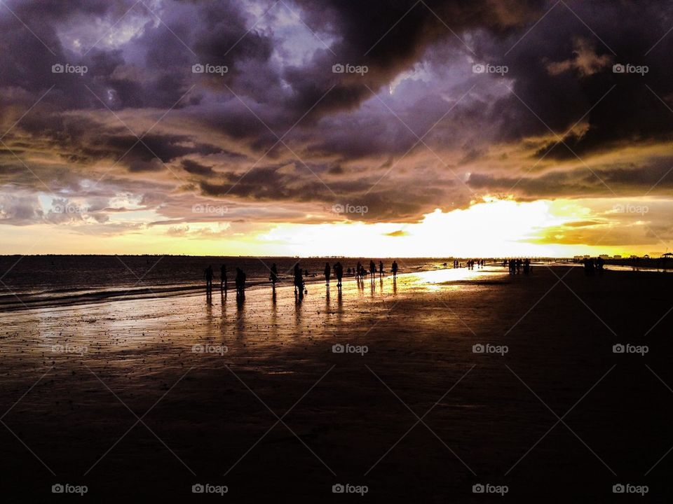 Storm clouds at sunset