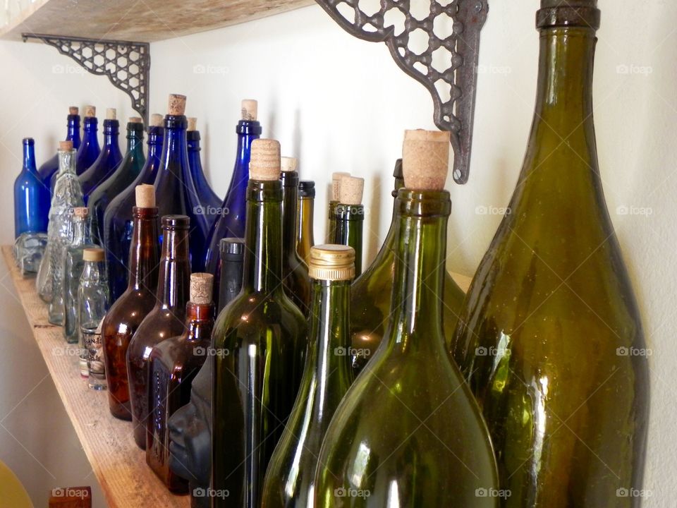 Bottle decoration in cachaca storage 