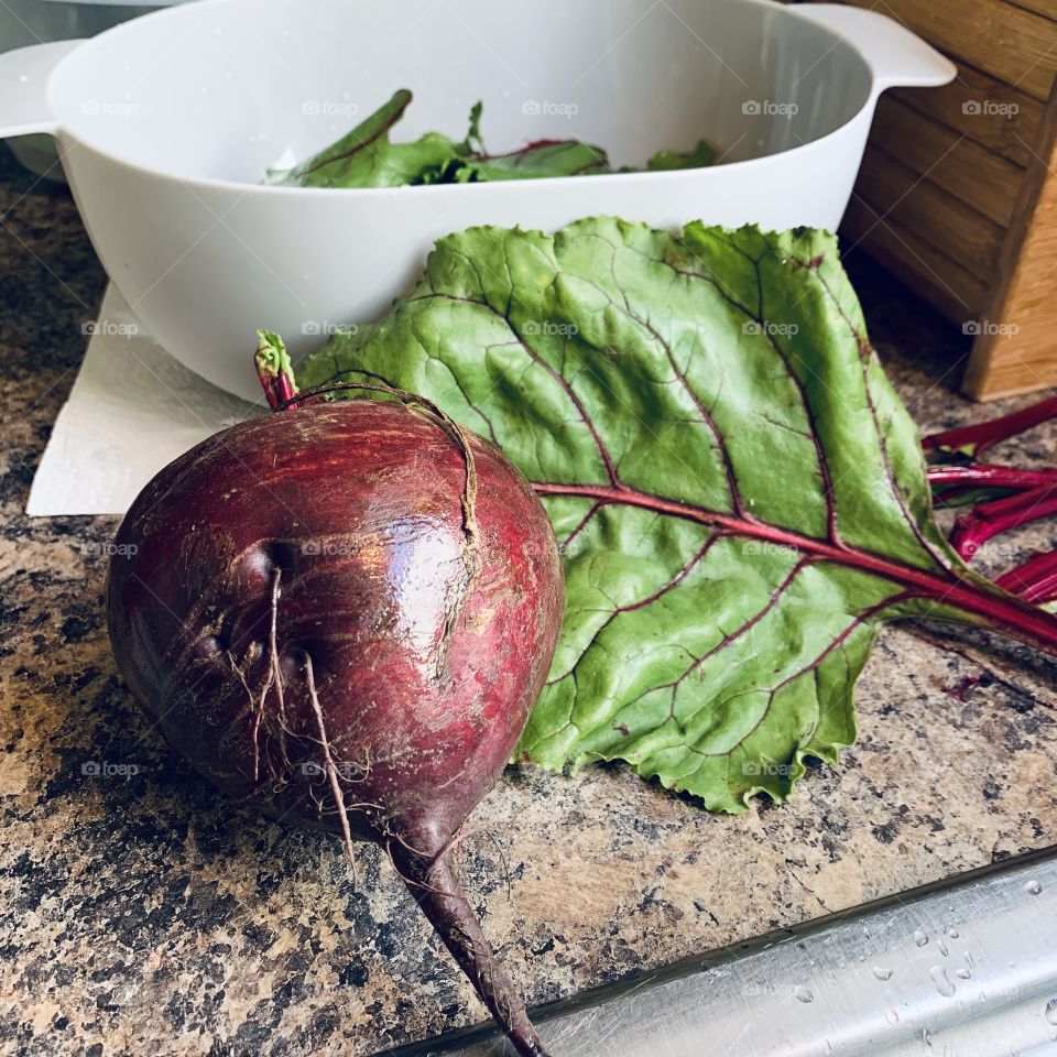 Red Beet and Beet Greens