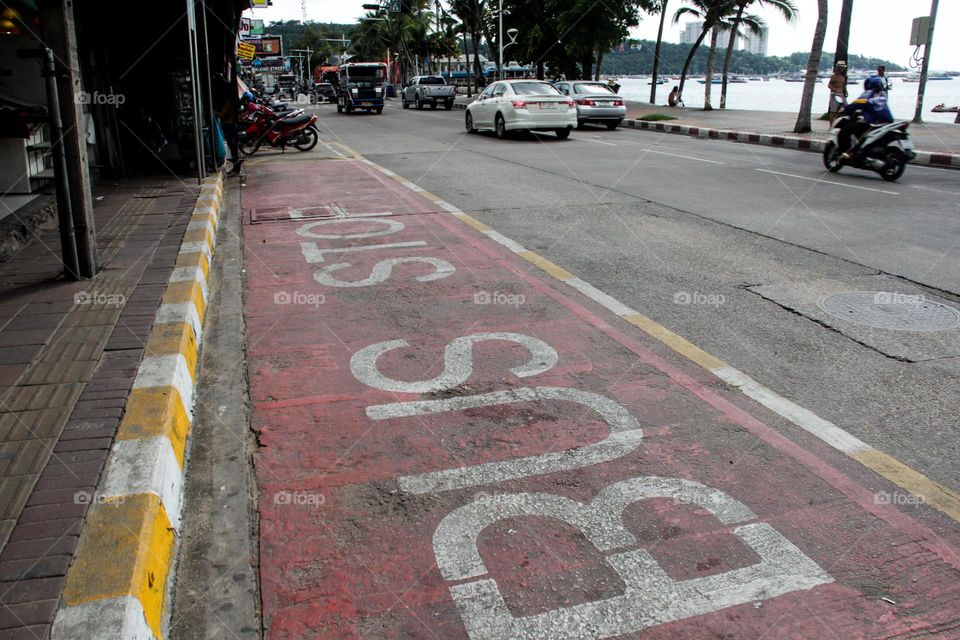 Public transport stop on the outskirts of Pattaya city