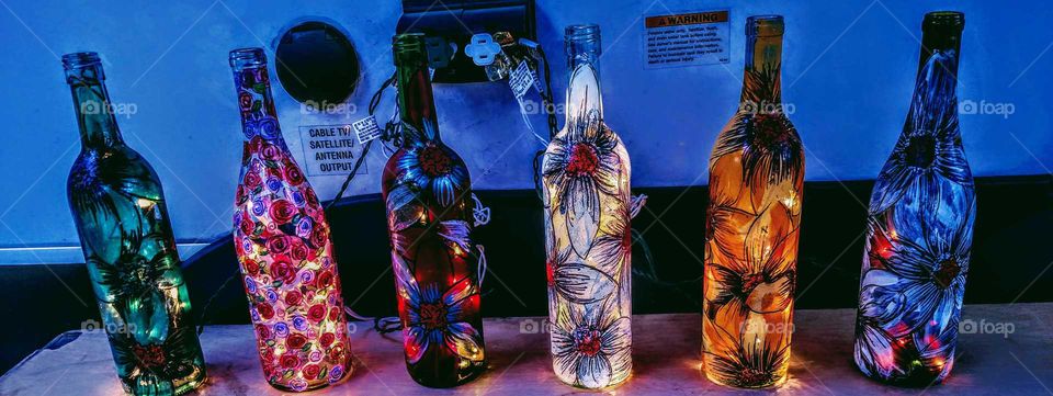 painted bottles