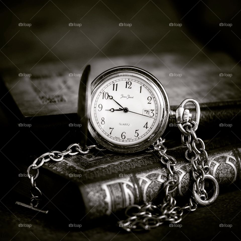 Old pocket watch - black and white