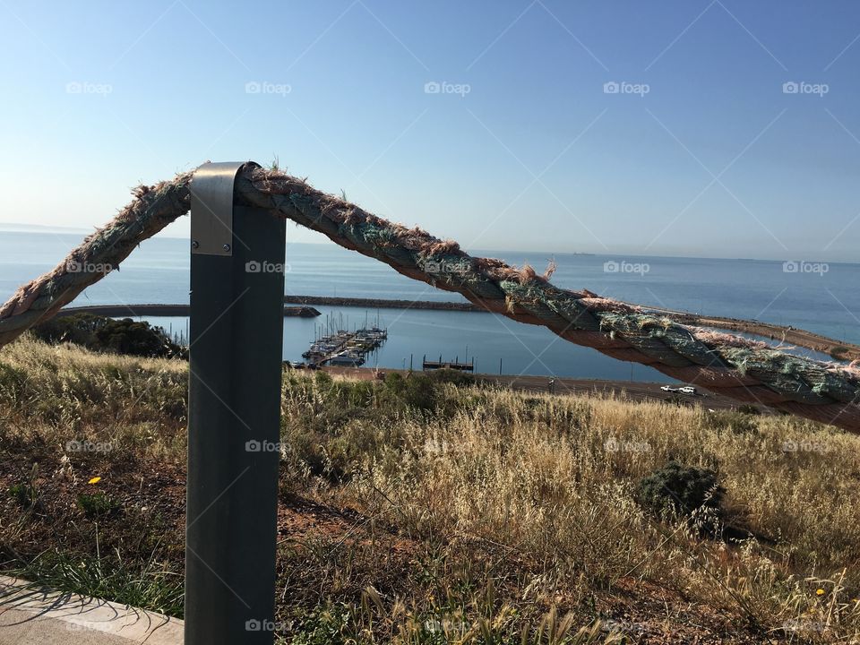 Sea and harbour view Australia. Sea and harbour view from hummock hill in Whyalla south Australia 