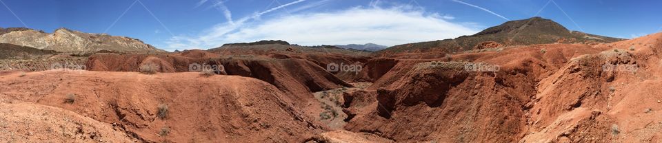 Lake Mead. Panoramic photo of the mountains in Lake Mead