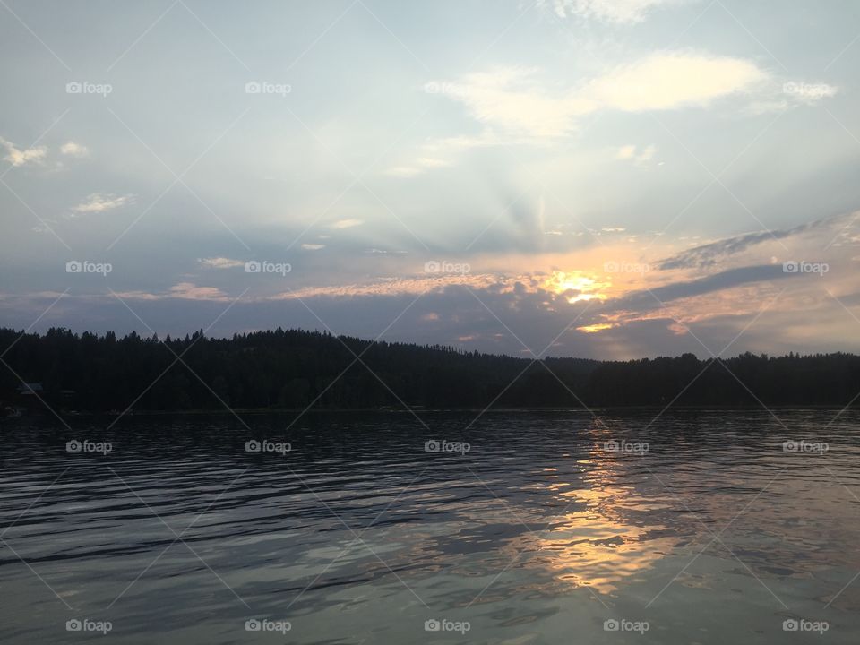 Sunset on the lake. Photo taken during a boat ride on the lake at sunset 