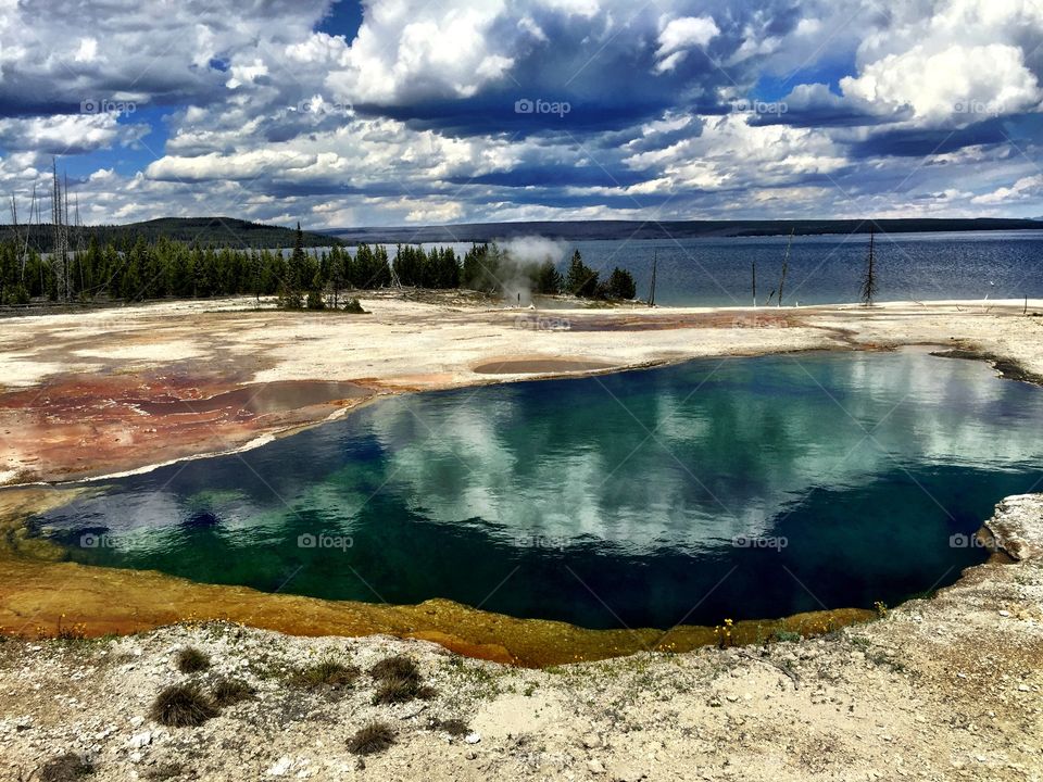 Hot spring in yellowstone