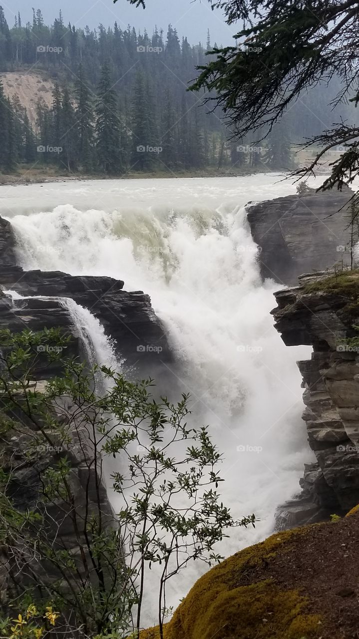 Rushing waterfall