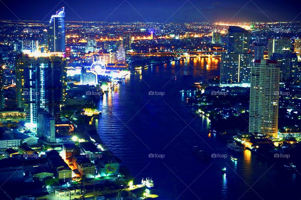 Bangkok view from a skybar at night. Absolutely beautiful view from above.