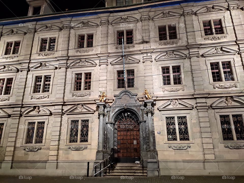 Zurich Switzerland night facade
