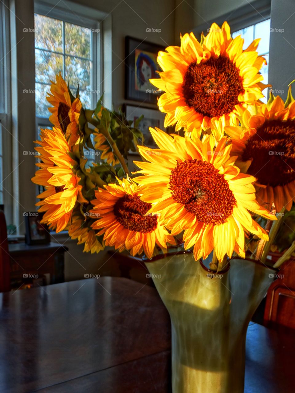 Sunflowers At Golden Hour