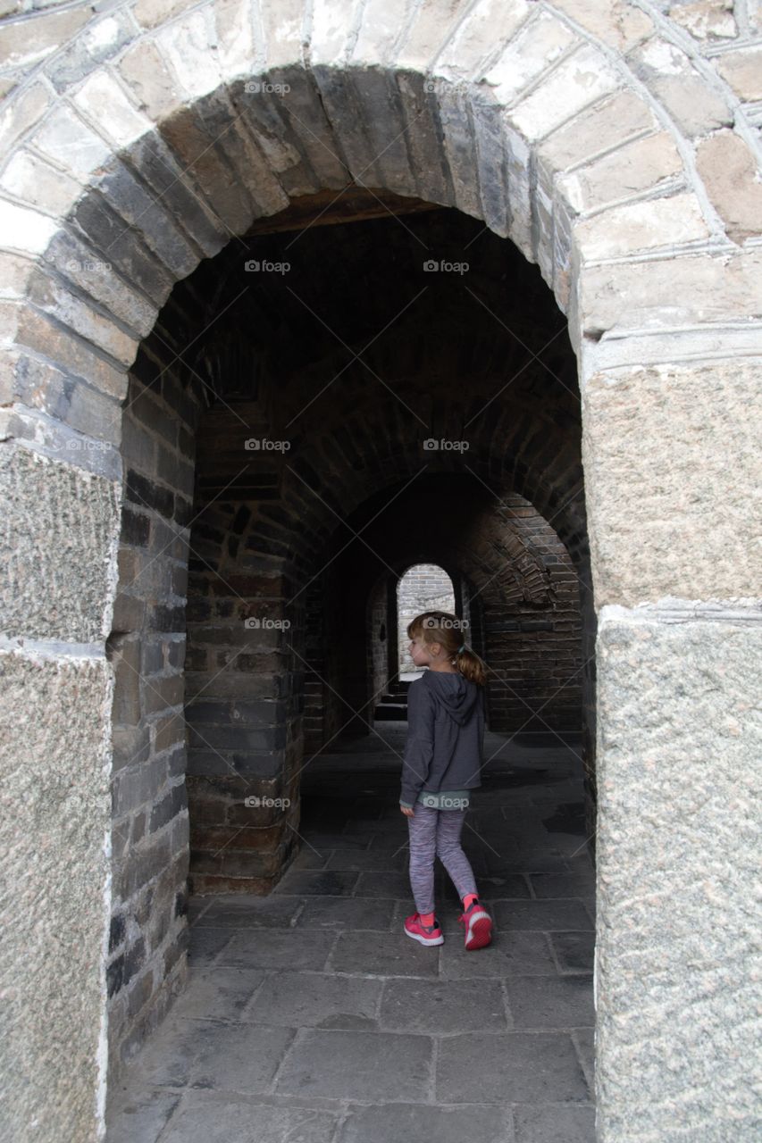 On the watchtower of The Great Wall on China