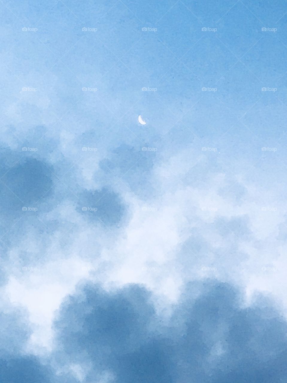 Crescent moon in the morning sky 