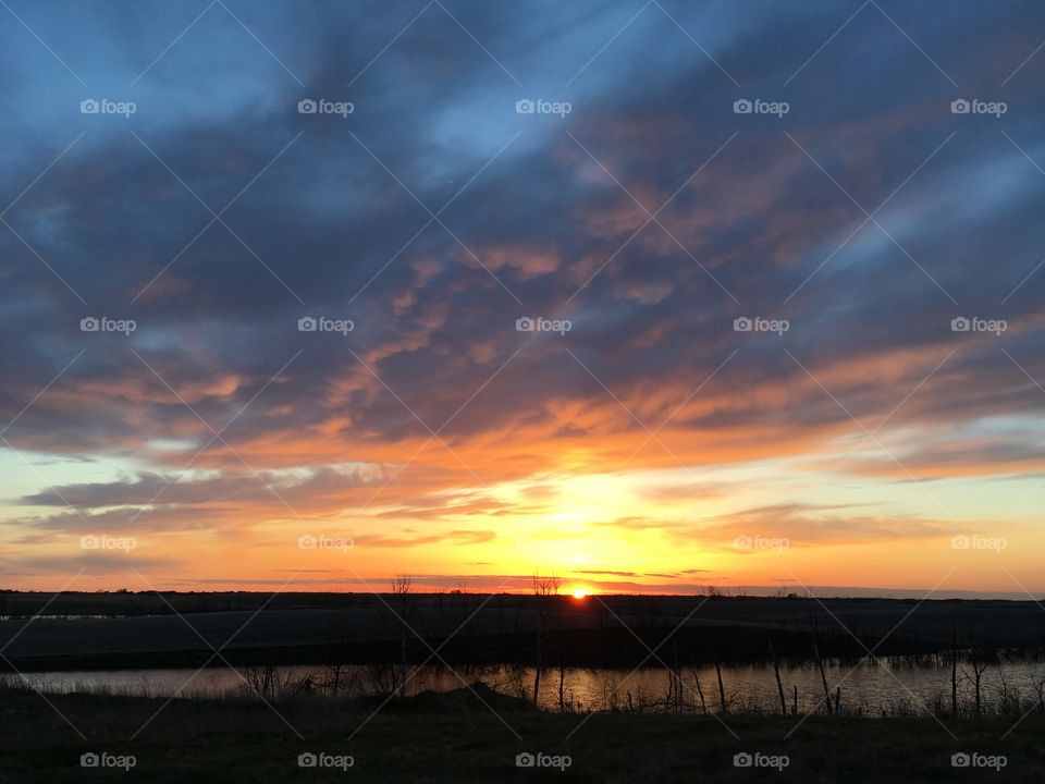 Beautiful rural sunset 