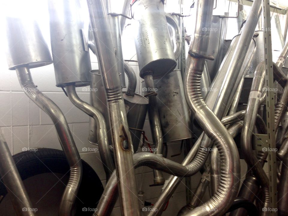 Finding car parts at the shop. 