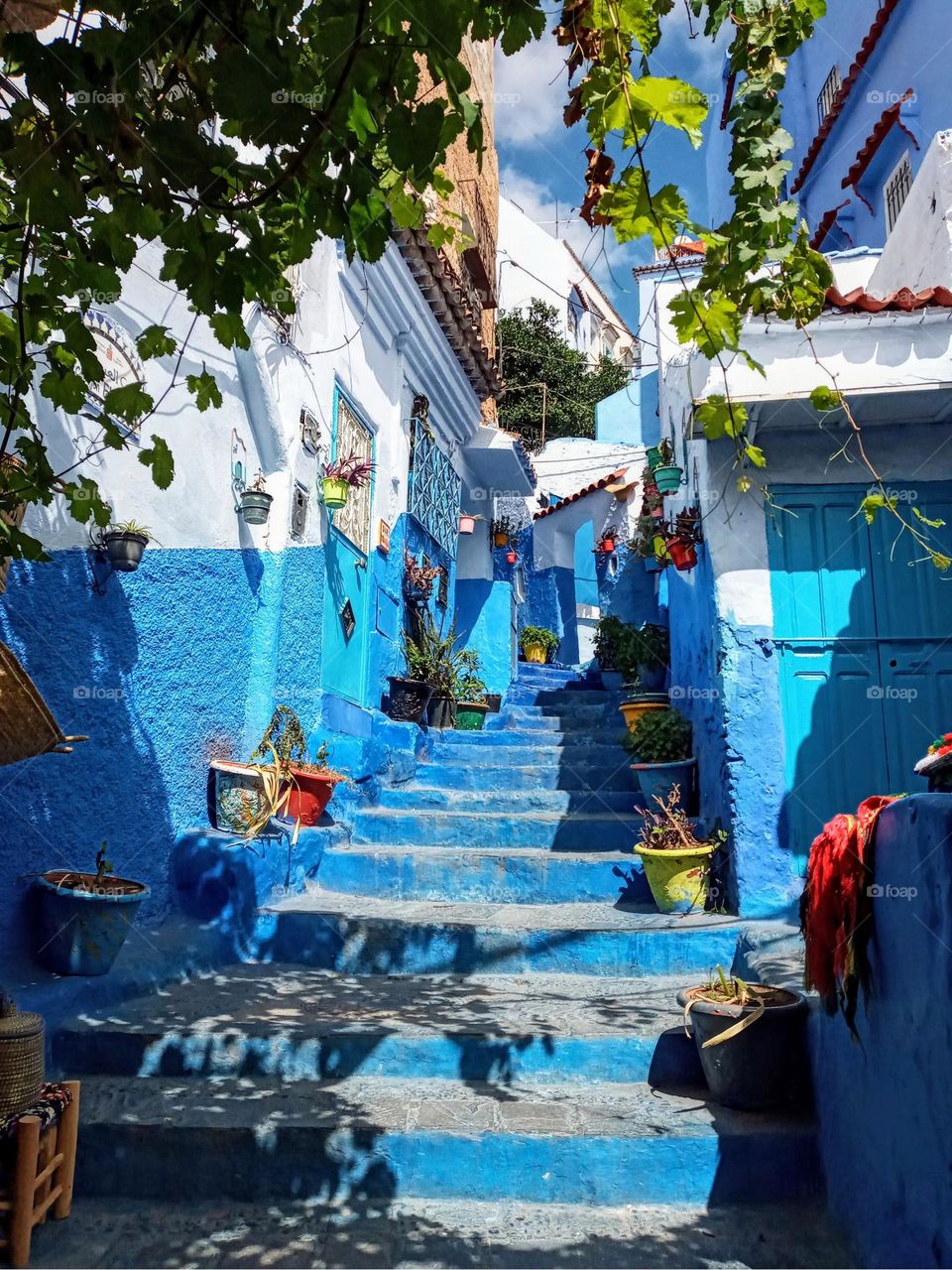 Alleys of chefchaouen in morroco