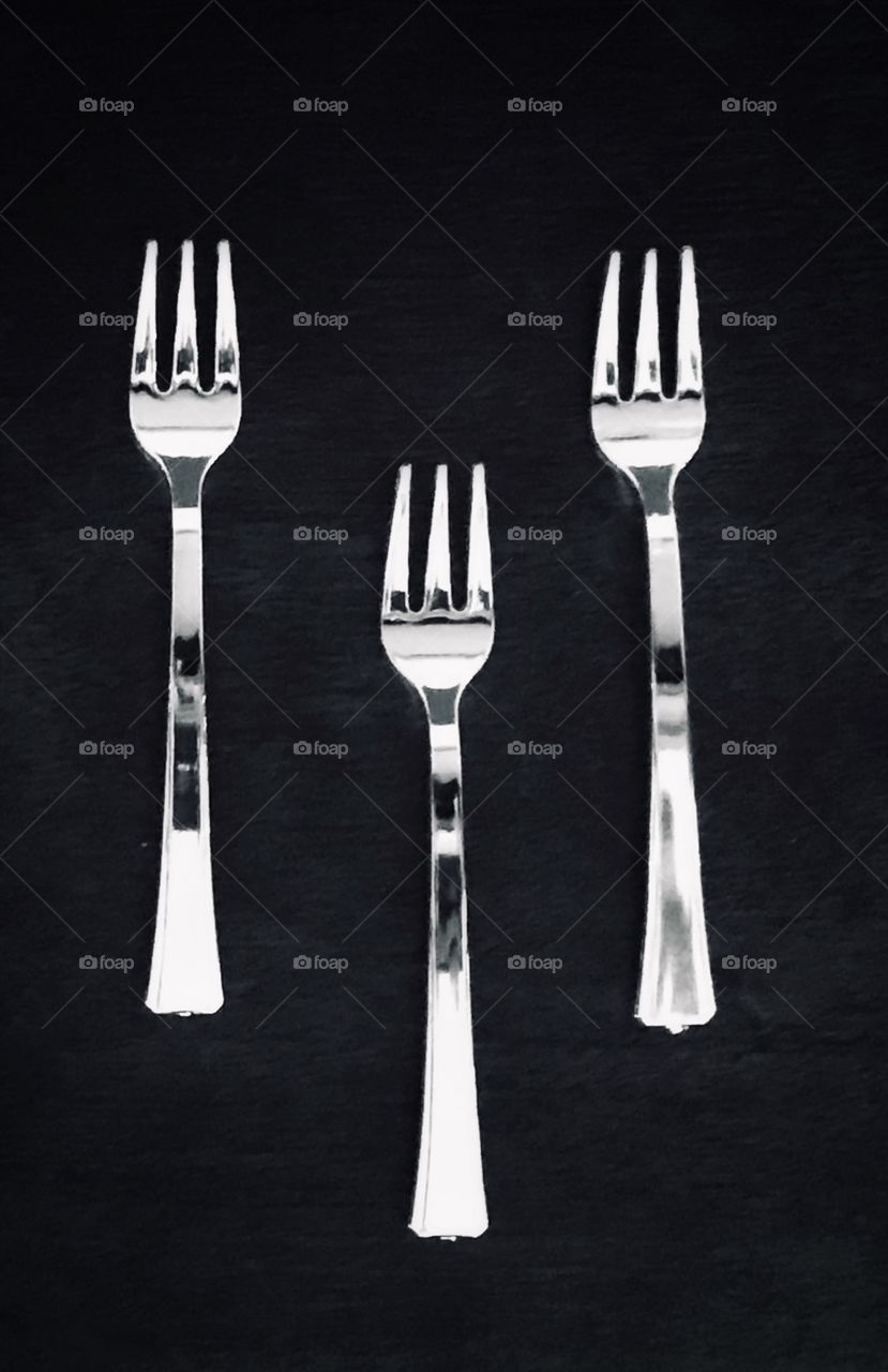 3 silver and shiny forks - the power of three 