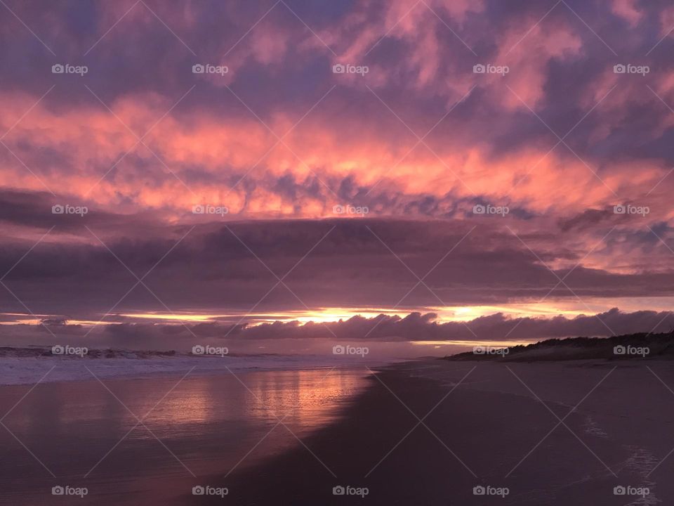 Colorful beach sunset