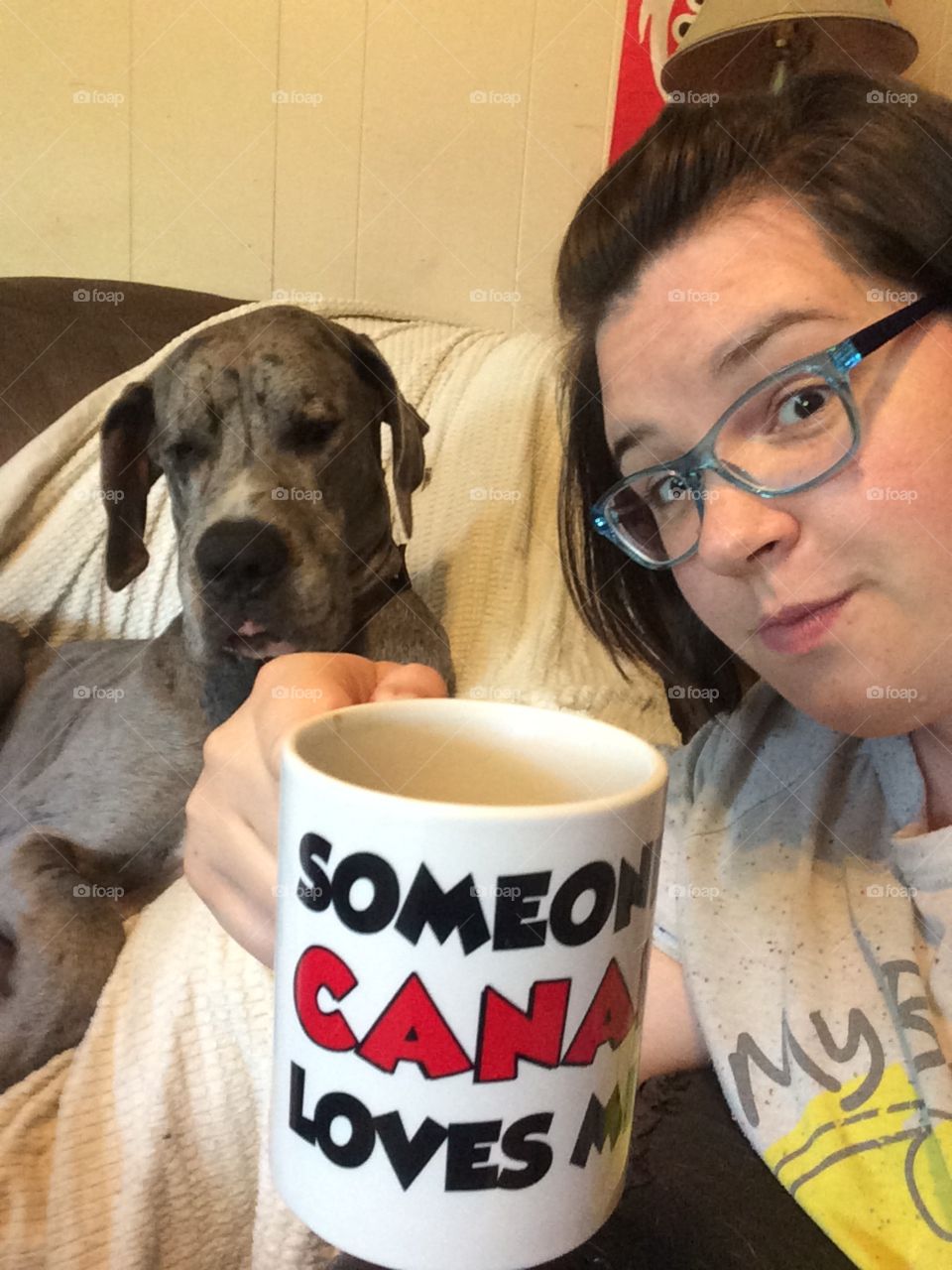 Morning coffee with my pup