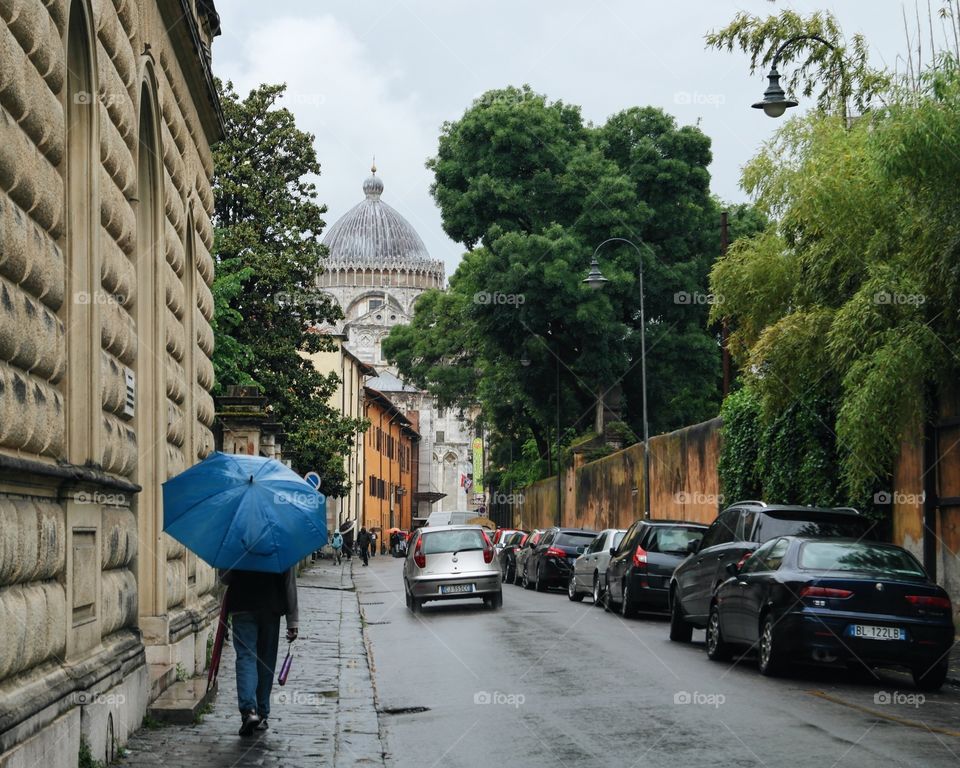 En route to the Leaning Tower of Pisa 