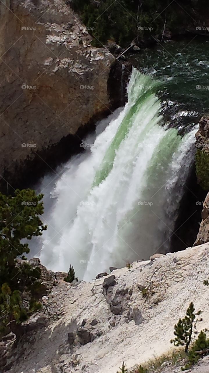 Water Falls in Yellowstone. Water Falls on the way through Yellowstone