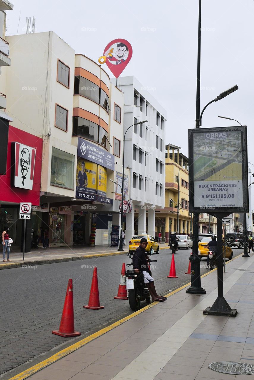 Streets of machala city in ecuador