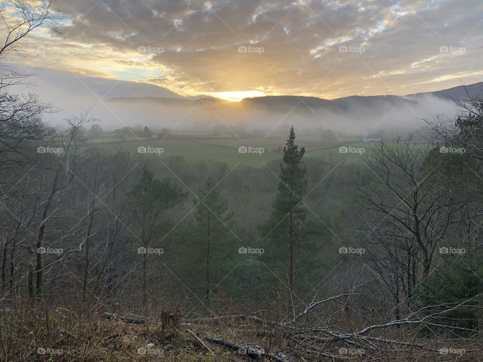 Love this beautiful view from a hill over the valley at sunset!