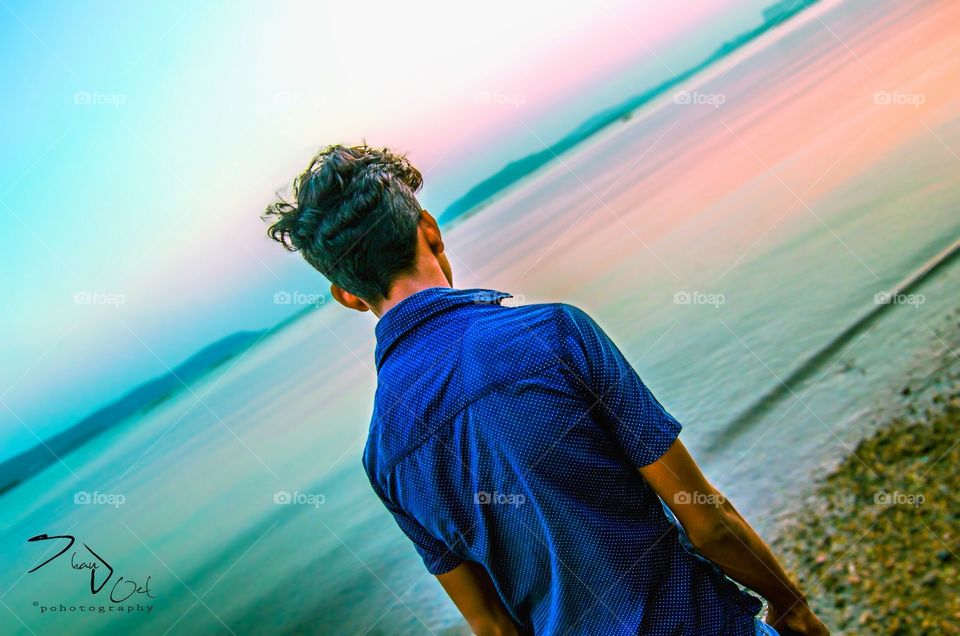 Lahiru my friend In beach 