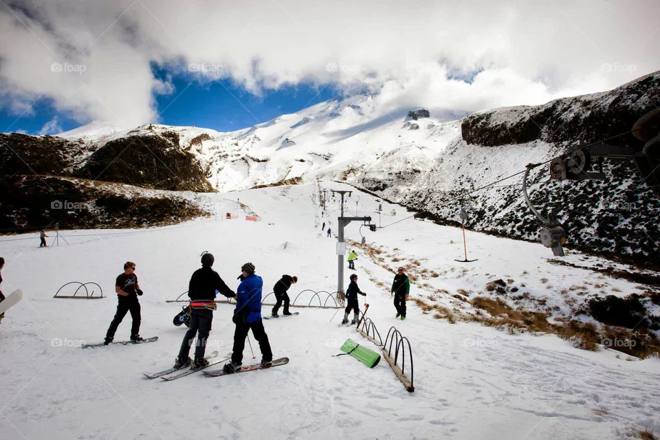 skiing