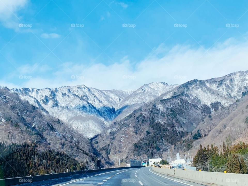 beautiful highway in winter season
