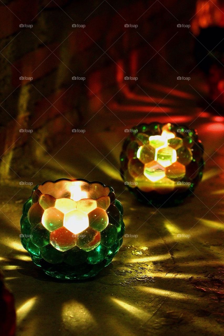 Candle lamp on floor