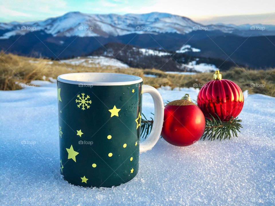 No Person, Winter, Snow, Christmas, Cup