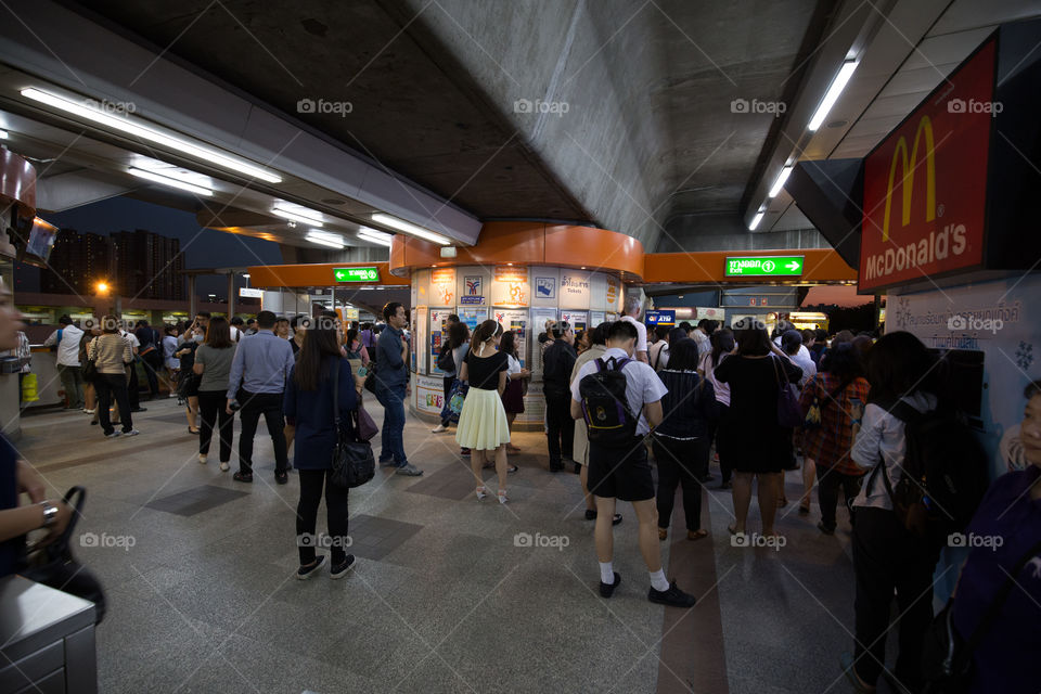 BTS public train station rush hour 