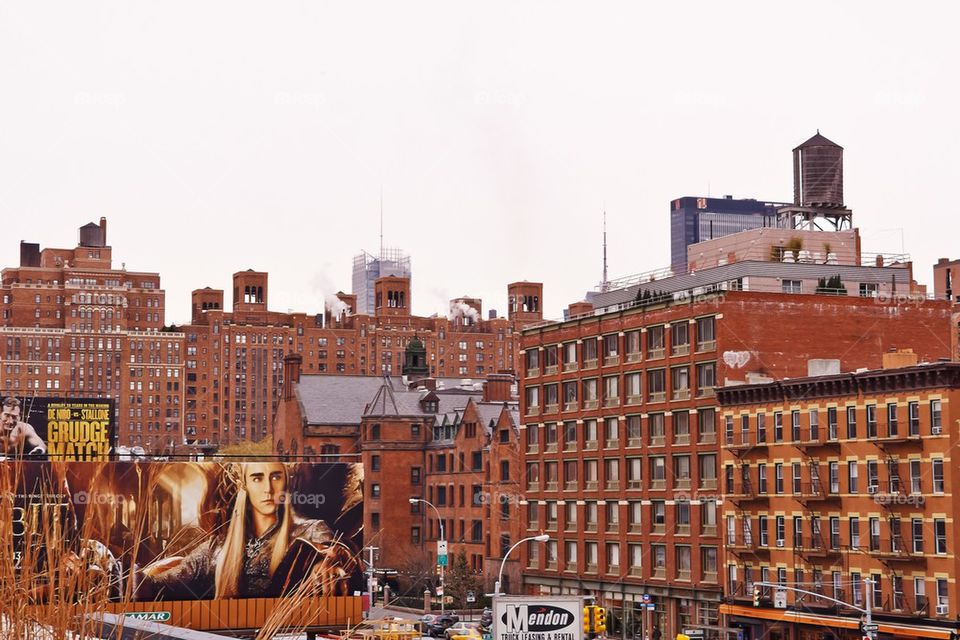 Urban life in Manhattan on a cold but sunny winter day 