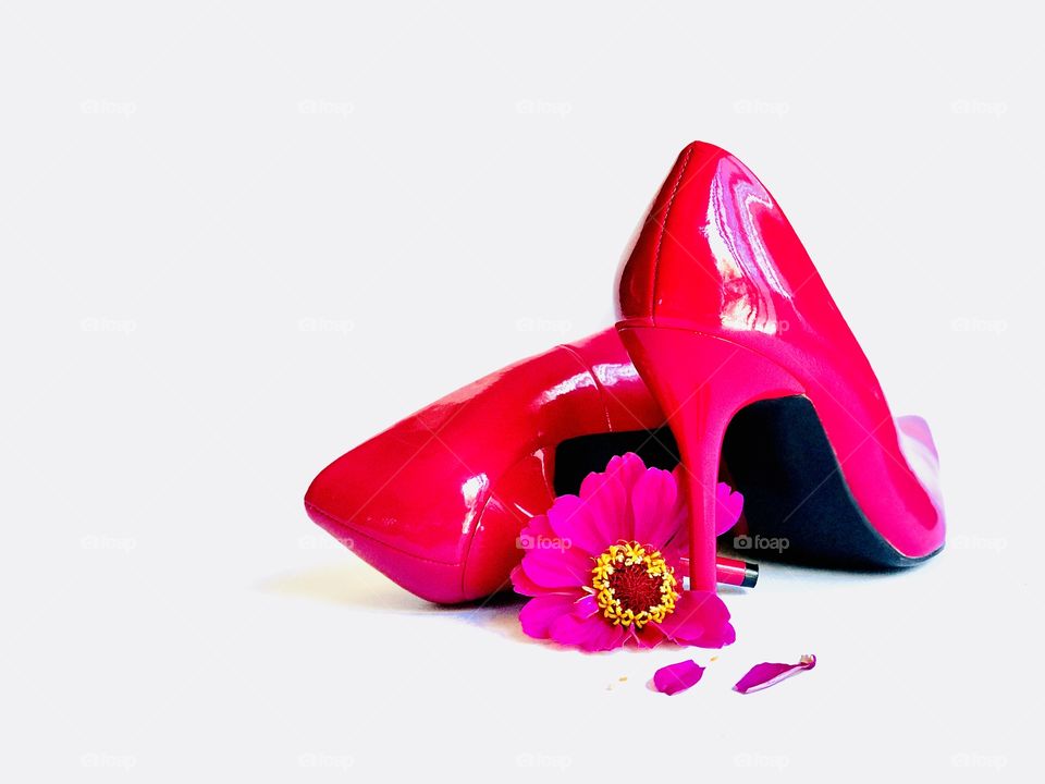 My Pink shoes with a flower