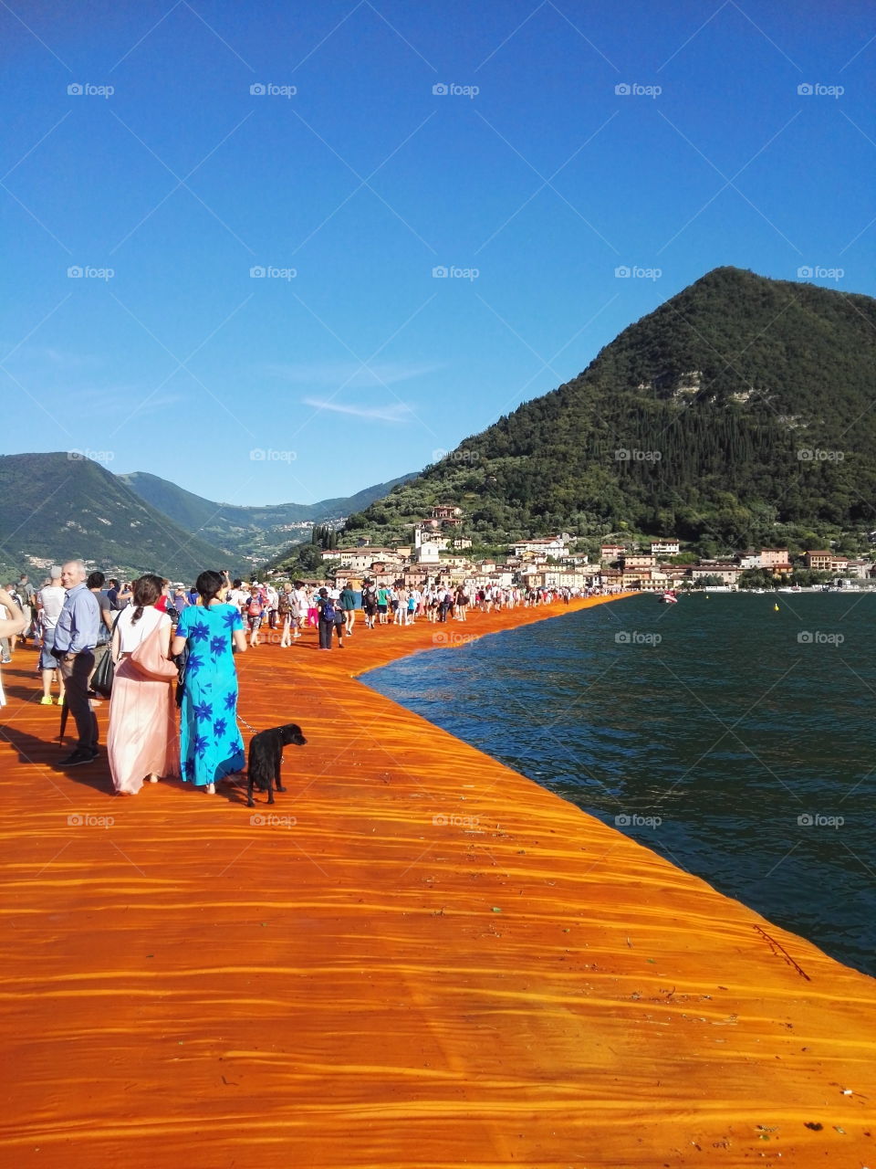 Orange floating pier