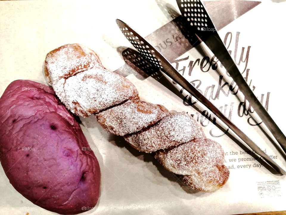 Purple yam bread and donut