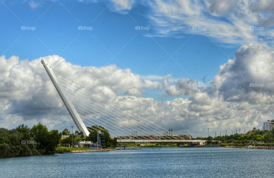 View of bridge in sea