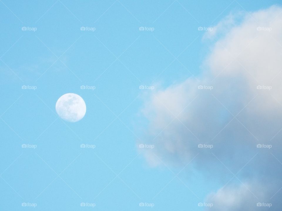 Moon and clouds in the sky