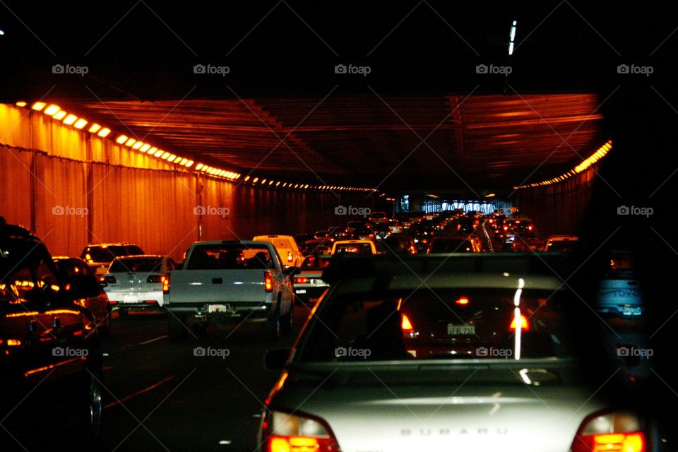 Cars in a tunnel  