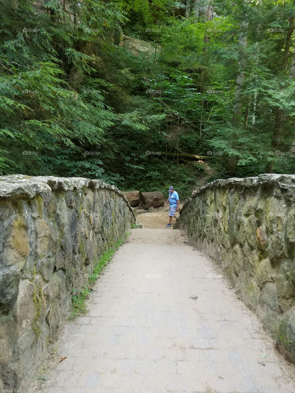 Footpath trail stone bridge