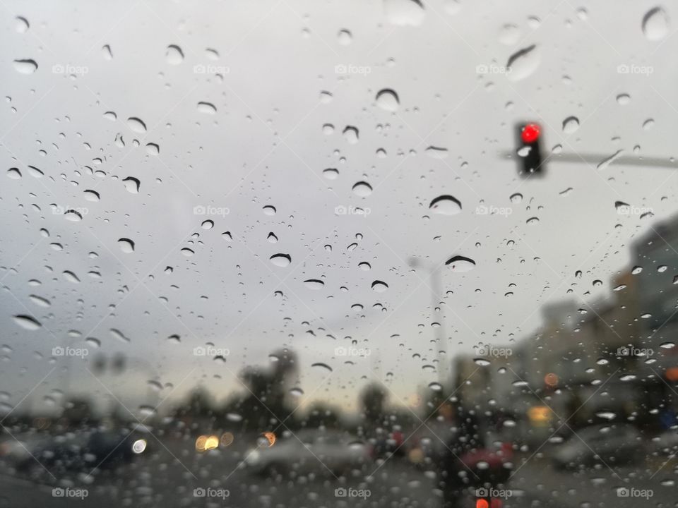 rainy day on the way to work