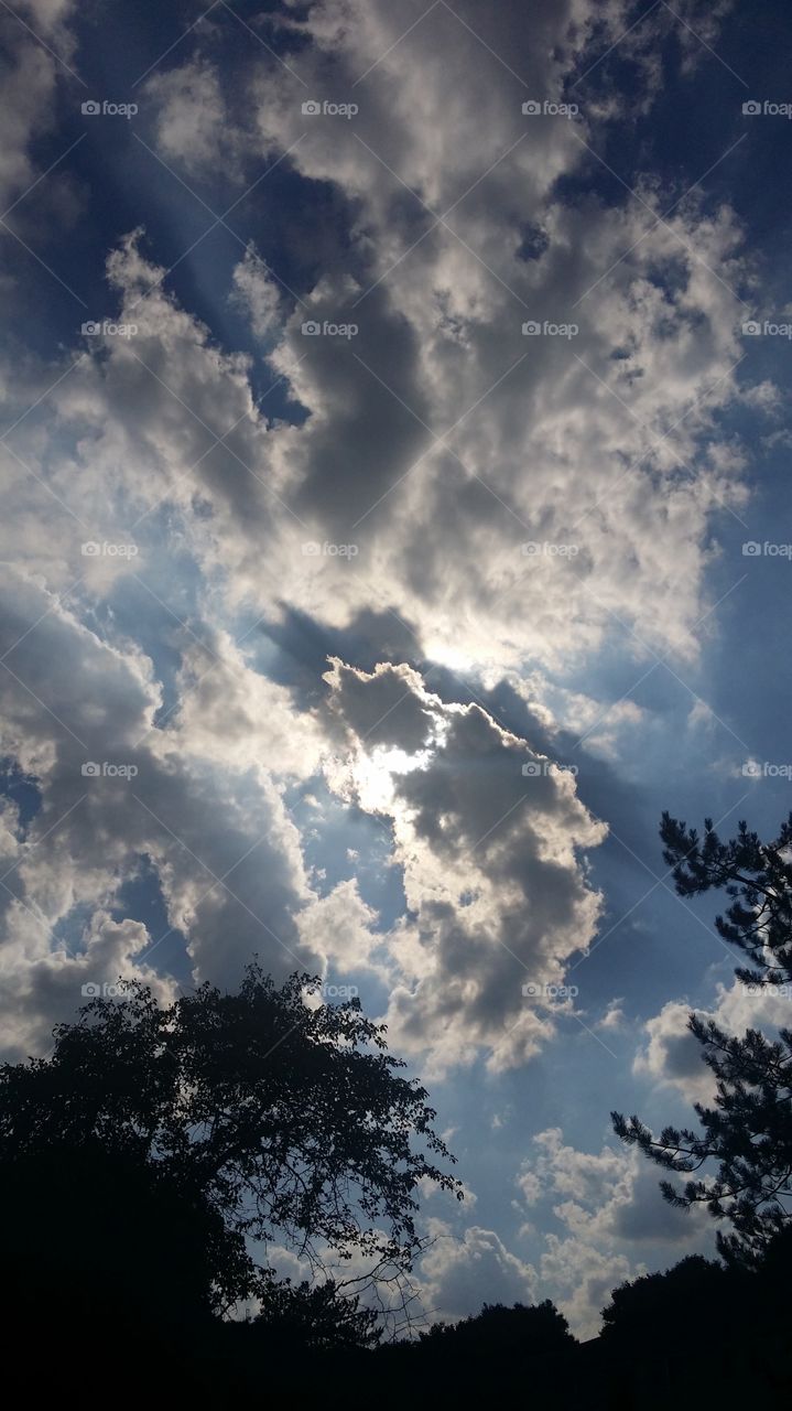 sun behind clouds