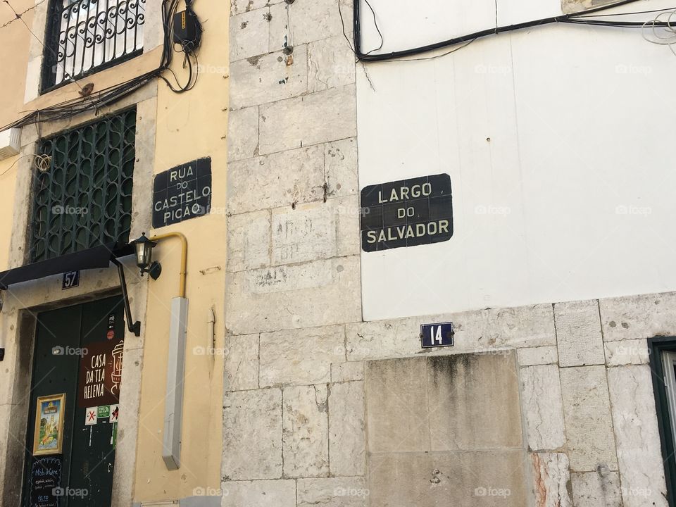 Street plates of Lisbon, Portugal.