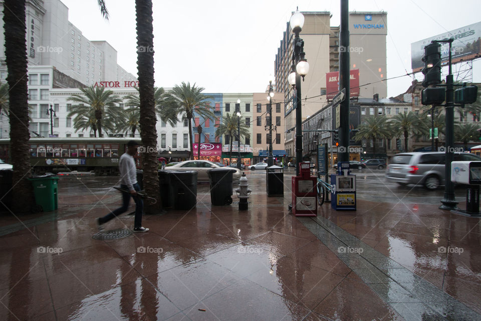 Raining street